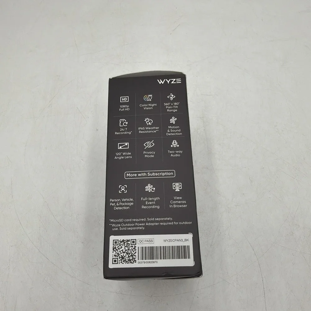 Wyze Cam Pan v3 Indoor/Outdoor IP65 1080P 360° Pan/Tilt/Zoom Wi-Fi Smart Home